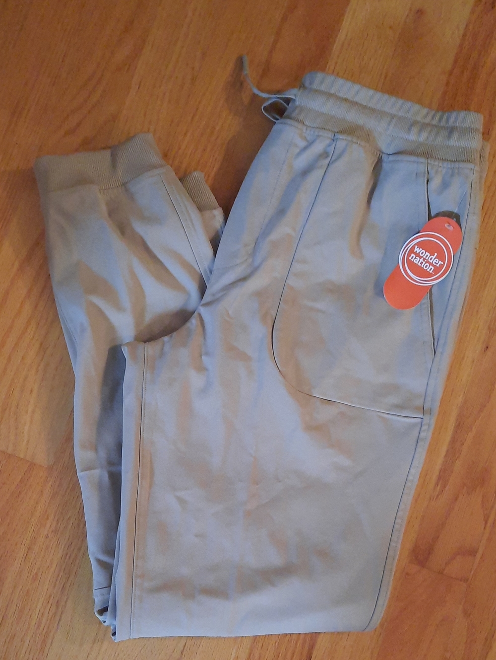 XXL 18 Boys Khaki Elastic Waist Dressy Jogger Pants Sweatpants School Uniform Sz